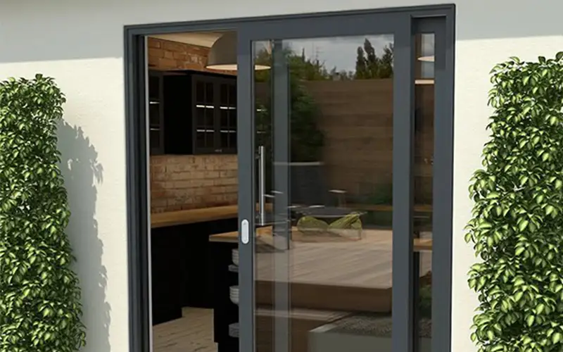 two panel sliding door