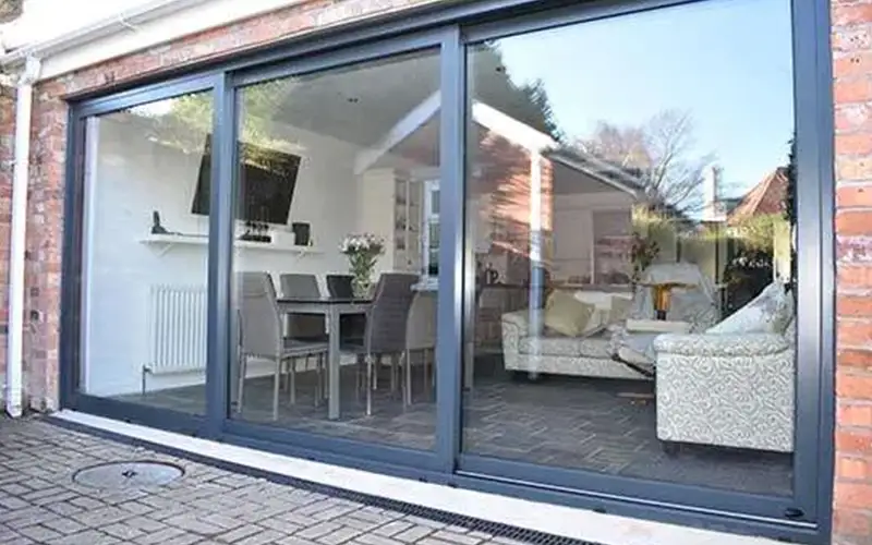 three panel sliding door